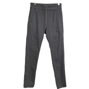 Bevy Flog Shely Pants Womens Size 25 Gray Grid Check Drawstring Stretch Slim